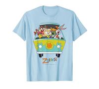 WB 100: Looney Tunes Scooby-Doo Mashup Maglietta, Uomo, Celeste, XL