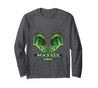 WB 100: The Matrix Enter The Matrix Maglia a Manica, Unisex per Adulti, Grigio Scuro, XL