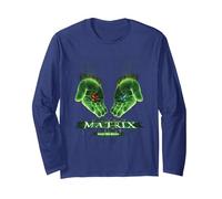 WB 100: The Matrix Enter The Matrix Maglia a Manica, Unisex per Adulti, Navy, S