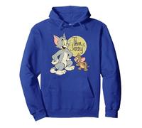 WB 100: Tom And Jerry Distressed Poster Felpa con Cappuccio, Unisex per Adulti, Blu Reale, M