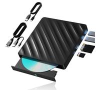 Wbacon Lettore Blu Ray esterno 5 in 1, lettore Blu Ray portatile con USB 3.0 Tipo-C, masterizzatore CD DVD, compatibile con Windows Laptop Desktop