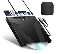 Wbacon Unità CD/DVD esterna 8 in 1 per laptop, lettore DVD esterno con caricamento a slot con porta SD/TF, masterizzatore CD esterno per laptop USB-A USB-C, masterizzatore CD/DVD portatile per laptop