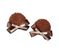 WBANGIAO 1 paio di forcine per capelli fatte a mano con orecchie di orso rotonde, forcine per capelli a forma di anime, per cosplay, colore: cioccolato