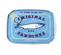 WBANGIAO Trousse per trucchi da toilette in scatola a forma di sardine, pochette per cosmetici da viaggio per la cura personale, circa 15,5 x 11 x 4,5 cm, blu