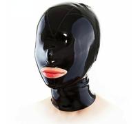 WBAODAN Cappuccio In Lattice Maschera Di Gomma Fatta A Mano Traspirante Bondage Per Cosplay Feste E Costumi(Size:L-68CM)