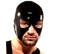 WBAODAN Maschera Viso Sexy con Cappuccio in Lattice per Uomo con Bocca Esposta Festa in Cosplay di Halloween(Size:L-68CM)