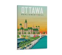 WBBART Poster su tela, motivo: panorama del Canada di Ottawa, stile vintage, decorazione artistica da parete, poster decorativo moderno per la famiglia, 60 x 90 cm