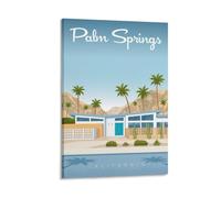 WBBART Poster su tela, motivo: panorama della California di Palm Springs, stile vintage, decorazione artistica da parete, poster decorativo moderno per la famiglia, 20 x 30 cm