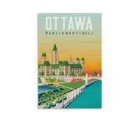 WBBART Poster su tela, motivo: panorama di Ottawa, Canada, stile vintage, decorazione artistica da parete, poster decorativo moderno per la famiglia, 30 x 45 cm