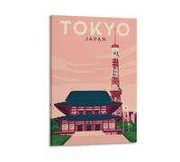 WBBART Poster su tela, motivo: panorama giapponese di Tokyo, decorazione artistica da parete, stile moderno, poster decorativo per famiglia, 40 x 60 cm