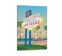 WBBART Poster vintage su tela, motivo: Las Vegas, Nevada, decorazione artistica da parete, poster decorativo moderno per la famiglia, 20 x 30 cm
