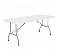 WBBML Tavolo Richiudibile Multiuso Tavolo Plastica Esterno Tisch Klappbar Kunststoff Balcone Sala Riunioni(White,152cm/59.84in)