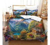 WBCFGHJKN Alpi svizzere Biancheria Da Letto 3 Pezzi Set Copripiumino E Federa Coordinata Per Ragazzi E Ragazze Super King（260x220cm）