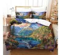 WBCFGHJKN Alpi svizzere Biancheria Da Letto 3 Pezzi Set Copripiumino Morbida Microfibra Double（200x200cm）