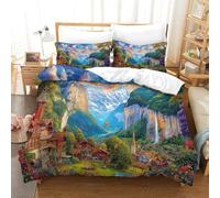 WBCFGHJKN Alpi svizzere Copripiumino, Biancheria Da Letto 3 Pezzi Set Con Cerniera E Federe Per Coppie,camera Da Letto,Single（140x200cm）