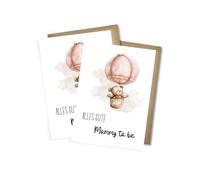WBdesignz Biglietti di auguri per la nascita "Alles Gute Mommy to be", simpatici biglietti regalo per la gravidanza, per la festa del bambino, formato DIN A6, set da 2