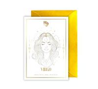WBdesignz Biglietto con busta, segno zodiacale Vergine Gold