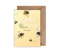 WBdesignz Biglietto di auguri di compleanno con busta, Happy Bee Day To You, biglietto di auguri di compleanno (DIN A6)