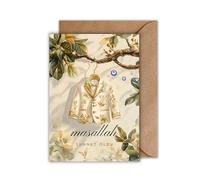 WBdesignz Biglietto di circoncisione con busta - Amuleto di circoncisione Mashallah sünnet oldu Golden peccato, occhio blu Nazar, amuleto di fico per la circoncisione dei bambini (DIN A6)