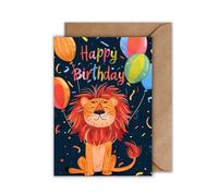 WBdesignz Biglietto di compleanno per bambini con busta, biglietto di auguri per compleanno con leone Happy Birthday Wilde (DIN A6)