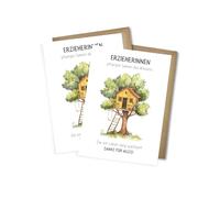 WBdesignz Set di 2 biglietti di auguri DIN A6 "Educatori piante semi della conoscenza" - Biglietti di ringraziamento per educatori, Kita, asilo - con buste DIN A6 (set da 2 pezzi)
