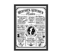 WBdesignz Witches Kitchen Rules - Streghe da cucina, decorazione da parete, per cucinare, da cucina, magia, regalo per cuoco - Regole divertenti per la cucina (senza cornice)