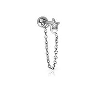 WBDWWTD 1 Pezzo di Catena in Argento Sterling Stella zircone Orecchini penetranti per Le Donne Orecchini Orecchini Gioielli Regalo pendientes