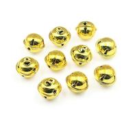 WBDWWTD 10 Pz/Pacco 24mm Oro Ferro Perline Sfuse in Metallo Jingle Bells Decorazione Natalizia Ciondolo Accessori Artigianali Fatti a Mano Materiale-Oro-24mm 30 PZ-Lotto