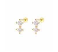 WBDWWTD 2 Pezzi Orecchini a Bottone in Argento Sterling con cartilagine per Le Donne Gioielli Piercing con zirconi in Foglia/Fiore/Luna