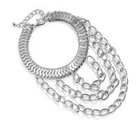 WBDWWTD 2 pz Catene Geometriche alla Caviglia Bianche k per Le Donne Decorazione con Tacco Alto Nappa Fascino per Scarpe Punk Bigiotteria Bracciale a Catena per Piedi