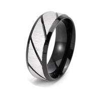 WBDWWTD Anelli da Donna in Acciaio Inossidabile, Anelli da Uomo Personalizzati, Dimensioni dalla H alla Z+1 Anello Bicolore Largo 8 mm con scanalatura