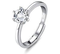 WBDWWTD Anelli di Fidanzamento da Donna Regolabili - Anelli in Argento Sterling 925 per Donna Fede Nuziale con zirconi cubici con Griffe Anelli per l'eternità per Gioielli da Anniversario da Donna
