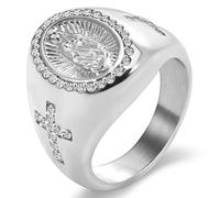 WBDWWTD Anello da Donna in Oro 18 carati con Madonna Stile Hip Hop per Abiti Festivi