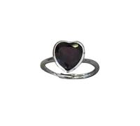 WBDWWTD Anello in Argento S925 con Cuore Rosso in Giada Naturale