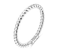 WBDWWTD Anello in Argento Sterling 925 per Donne e Ragazze, Anelli a Fascia Intrecciati in Argento Sterling Placcato Oro Bianco 18 carati, Anello Sottile da 1,5 mm per Fidanzamento Nuziale, promessa,