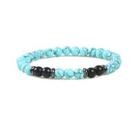 WBDWWTD Bracciale con Perline di Preghiera Buddista Braccialetti di Cristallo Pietre della Natura Spirituale Nero Bianco Rotondo Elastico Intrecciato 17 cm x 7 mm per Capodanno