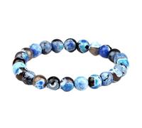 WBDWWTD Bracciale da 8 mm Braccialetti di Cristallo Perline Pietre Naturali Elastico Intrecciato Tondo Bianco 17 cm x 7 mm 1 PZ per Il Ballo di fine Anno