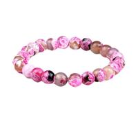 WBDWWTD Bracciale da 8 mm Braccialetti di Cristallo Perline Pietre Naturali Elastico Intrecciato Tondo Bianco 17 cm x 7 mm 1 PZ per Il Ballo di fine Anno