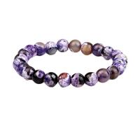 WBDWWTD Bracciale da 8 mm Braccialetti di Cristallo Perline Pietre Naturali Elastico Intrecciato Tondo Bianco 17 cm x 7 mm 1 PZ per Il Ballo di fine Anno