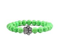 WBDWWTD Braccialetti 8mm Bracciale con Perline di Vero Cristallo Pietre Naturali Zampa di Gatto Elastico Intrecciato Rotondo Bianco 17 cm x 7 mm 1 PZ per Il Ballo di fine Anno