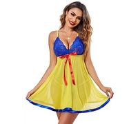 WBDWWTD Completi per Indumenti da Notte in Rete Chemise con Cinturino in Pizzo da Donna
