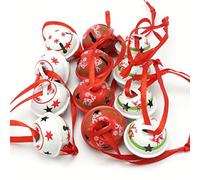 WBDWWTD Decorazione Natalizia 12 Pezzi Stella di Renna in Metallo Piccola Jingle Bell per la casa 3 Modelli 25 mm Regalo Pendente per Albero di Buon Natale-12 Pezzi