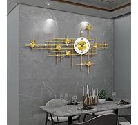 WBDWWTD Grande Orologio da Parete ， Orologio da Parete Moderno 3D Non ticchetta per Il Soggiorno con 7.1 in quadrante Metallico ， Orologio da Parete Grande Fiore di Lussuoso (Oro)