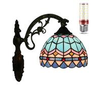 WBDWWTD GWJKG Lampada da parete in vetro colorato con applique a forma di libellula, lampada elegante per corridoio, scala, camera da letto, decorazioni per la casa in ufficio - Illuminazione in stile