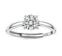 WBDWWTD JeweBella Anelli Regolabili in Argento Sterling 925 per Donne Anello di Fidanzamento Anello di Promessa per l'Eternità FEDI Nuziali Anello per Pollice con Zirconi Cubici per Donne Ragazze