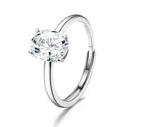 WBDWWTD JeweBella Anelli Regolabili in Argento Sterling 925 per Donne Anello di Fidanzamento Anello di Promessa per l'Eternità FEDI Nuziali Anello per Pollice con Zirconi Cubici per Donne Ragazze