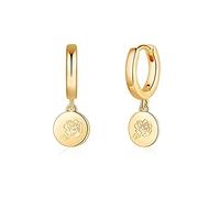 WBDWWTD Orecchini a Cerchio in Argento Sterling per Le Donne Compleanno Fiore Orecchini Pendenti Orecchini Gioielli Pendientes Regalo