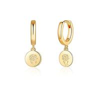 WBDWWTD Orecchini a Cerchio in Argento Sterling per Le Donne Compleanno Fiore Orecchini Pendenti Orecchini Gioielli Pendientes Regalo