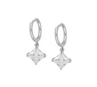 WBDWWTD Orecchini a Cerchio in Vero Argento Sterling con Perle di zirconi Quadrati per Le Donne Orecchini Pendenti Rotondi con Gioielli Pendientes
