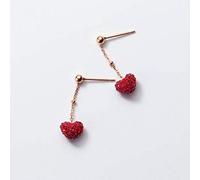 WBDWWTD Orecchini per Ragazze, Orecchini, con Diamanti pieni a Forma di Cuore, Temperamento Leggero, Gioielli d'Amore, Rosa,